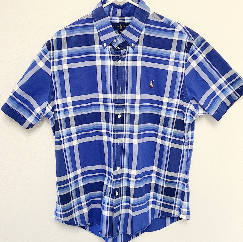 Polo Ralph Lauren Blue Plaid Short Sleeve Shirt